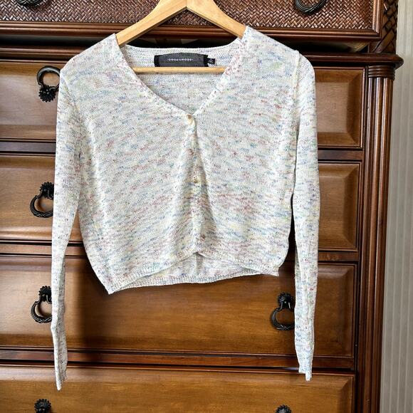 Code x Mode Minimalist Preppy Knit Space Dye cropped Layered Cardigan size S - Picture 12 of 12